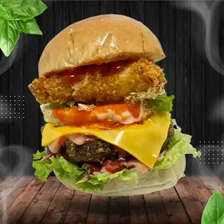 Hamburger “trâu khổng lồ" mix - 89.000 ₫ tại HAMBURGER TRÂU SÀI GÒN - Nguyễn Văn Công