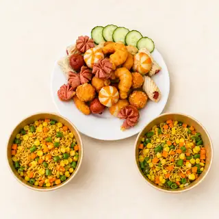 Hình ảnh Mẹt viên chiên 56k + 2 mì rau củ