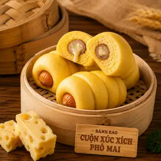 Bánh Bao Cuộn Xúc Xích Phô Mai 100g - Béo Ngậy – Phô Mai Tan Chảy - 45.000 ₫ tại Quán Của Lâm - Mì Cay, Cơm Trộn & Tokbokki - Khuông Việt
