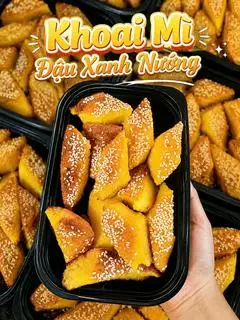 Hình ảnh Bánh khoai mì đậu xanh nướng
