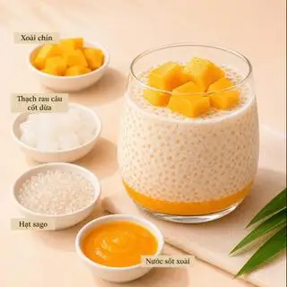 Chè xoài sago - 37.500 ₫ tại Bếp Anh Giảng Viên - Chè Thủ Công - Phan Đăng Lưu