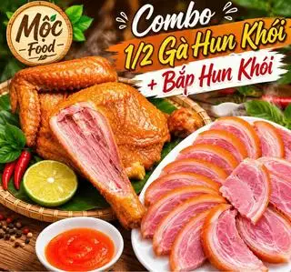 Hình ảnh Combo 1/2 gà hun khói - bắp hun khói