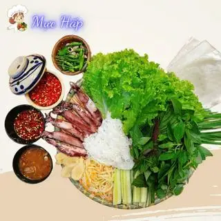 Mẹt Mực Hấp Gừng Cuốn Bánh Tráng Mắm Nêm (1 Người + Bún) - 130.000 ₫ tại Nem Nướng Nha Trang Cô Út - Hoàng Sa