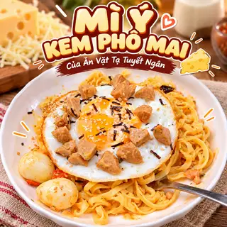 Mì Ý sốt kem phô mai - 35.000 ₫ tại Tạ Tuyết Ngân - Ăn Vặt & Trà Sữa - Nguyễn Tri Phương