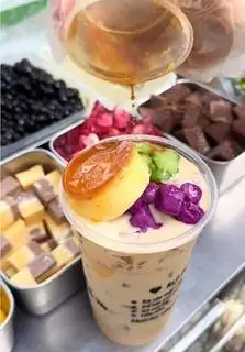 Hình ảnh Trà sữa bánh flan