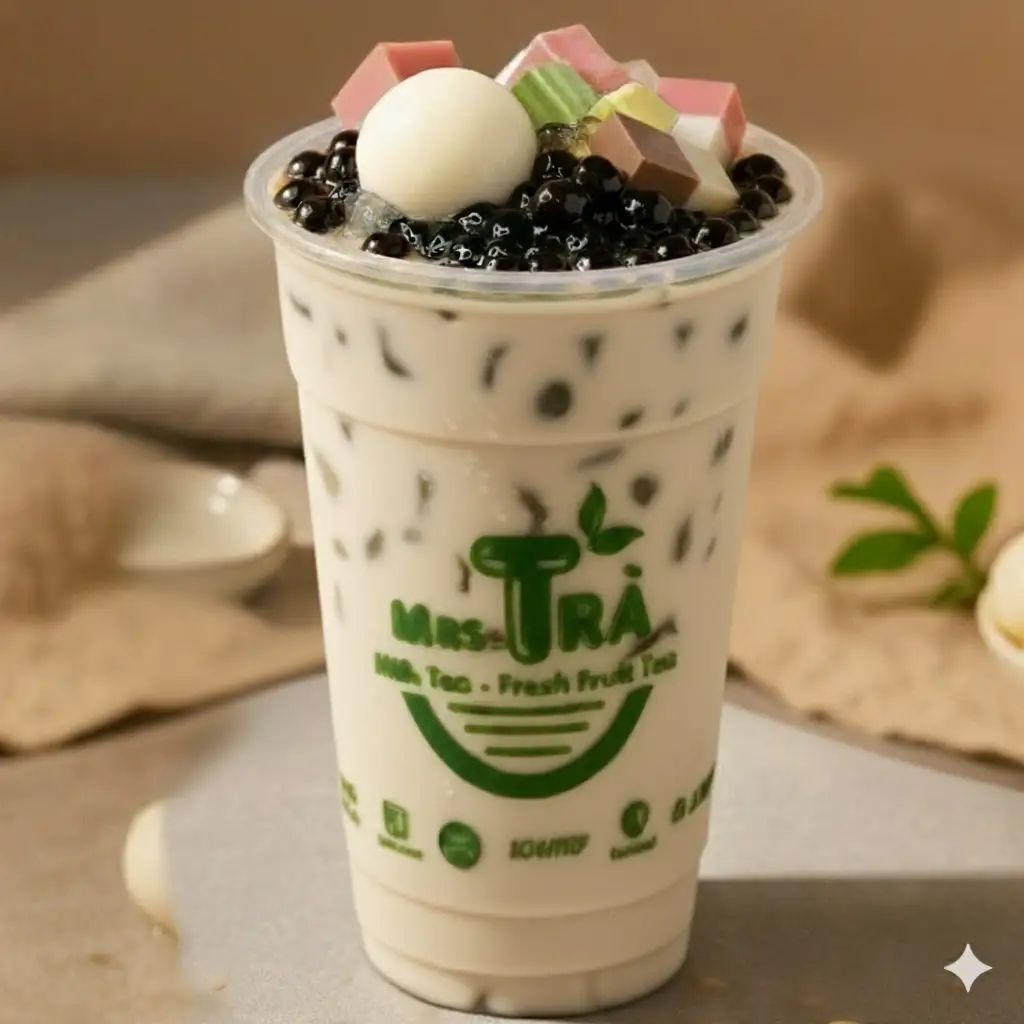Hình ảnh TRÀ SỮA GẠO RANG FULL TOPPING