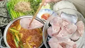 Hình ảnh lẩu cá basa lớn + hồng trà trân châu