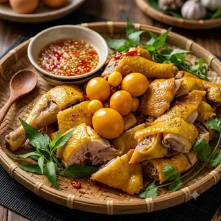 Gà ủ muối nửa con + trứng non - 146.250 ₫ tại Gà Ủ Muối Bếp Nhà Anh Ba - Lê Đức Thọ