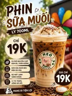 Phin muối - 19.000 ₫ tại Heo Coffee - Cà Phê Bơ Đậu Phộng, Cà Phê Phô Mai & Cà Phê Socola - Nguyễn Khắc Nhu