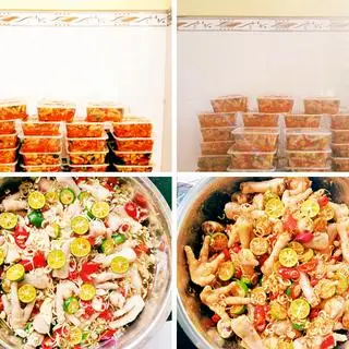 Hình ảnh Com Bo 1 : (Chân Gà Sả Tắc hoặc sốt thái) & Tré Trộn)