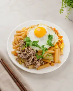 Hình ảnh Nui xào thịt bằm trứng