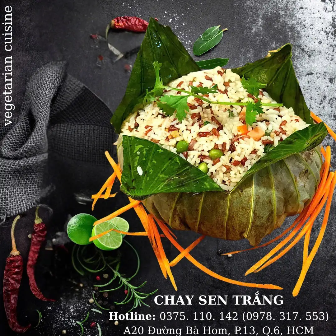 Cơm gạo lứt lá sen - 78.000 ₫ tại Chay Sen Trắng - Bà Hom