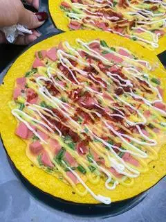 Hình ảnh Bánh tráng nướng đầy đủ
