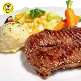 Beefsteak 200g - khoai tây nghiền (american beefsteak 200g with mashed potatoes) - 205.000 ₫ tại Funny Beef - Spaghetti & Beefsteak - Nguyễn Tri Phương