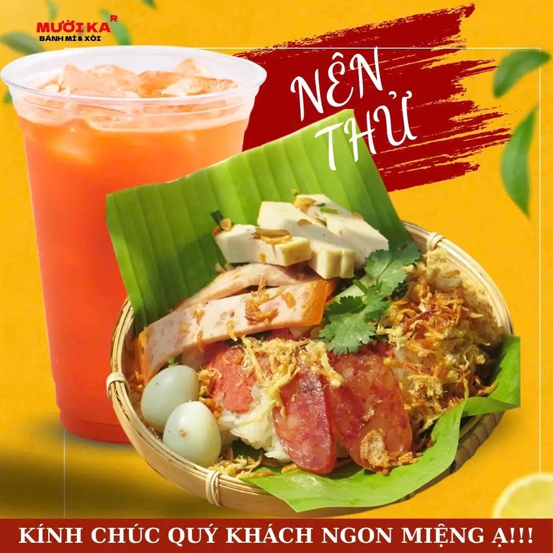 Xôi mặn truyền thống + 1 nước ép chanh dây lớn - 55.000 ₫ tại Bánh Mì Thịt 10k - Bùi Thị Xuân