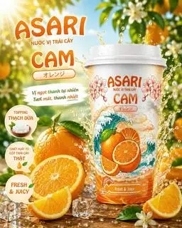 Hình ảnh ASARI NƯỚC UỐNG TRÁI CÂY VỊ CAM