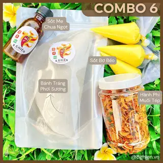 Hình ảnh Combo 6 Bánh Tráng Phơi Sương - 3 ống Bơ Trứng Gà - Hành Phi Muối Tép - Chai Me Ớt Siêu Ngon