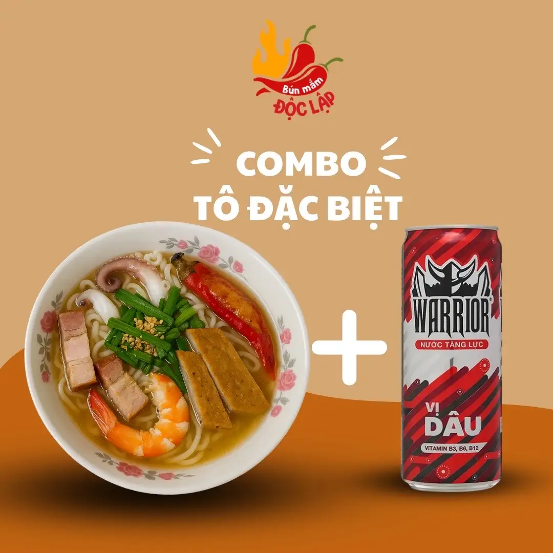 Hình ảnh Combo tô đặc biệt (có hộp) + 1 Warrior (kèm ly đá)
