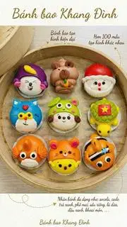 Hình ảnh Bánh bao tạo hình nhân ngọt trà xanh