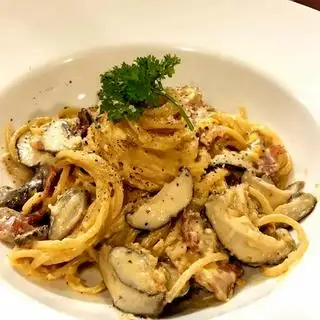 Creamy Mushroom Spaghetti (With Bacon) - 208.000 ₫ tại Italiani's Pizza - Diamond Plaza