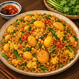 Hình ảnh mì xào trứng non