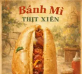 Hình ảnh Bánh mì thịt xiên