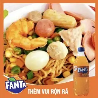 Hình ảnh Mì trộn thập cẩm nhiều mì - Fanta cam