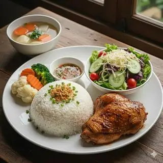 Hình ảnh cơm gà chiên mắm 