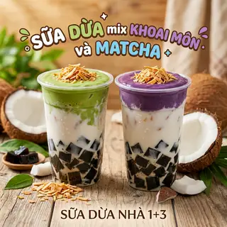 Hình ảnh Combo Sữa dừa Khoai môn - Matcha