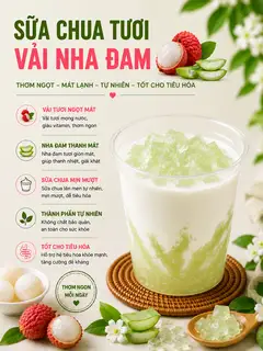 Hình ảnh Sữa chua vải nha đam
