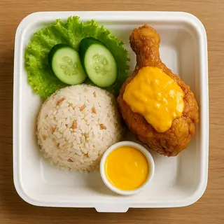 Hình ảnh Cơm Gà Sốt Hoàng Kim (đùi tỏi)