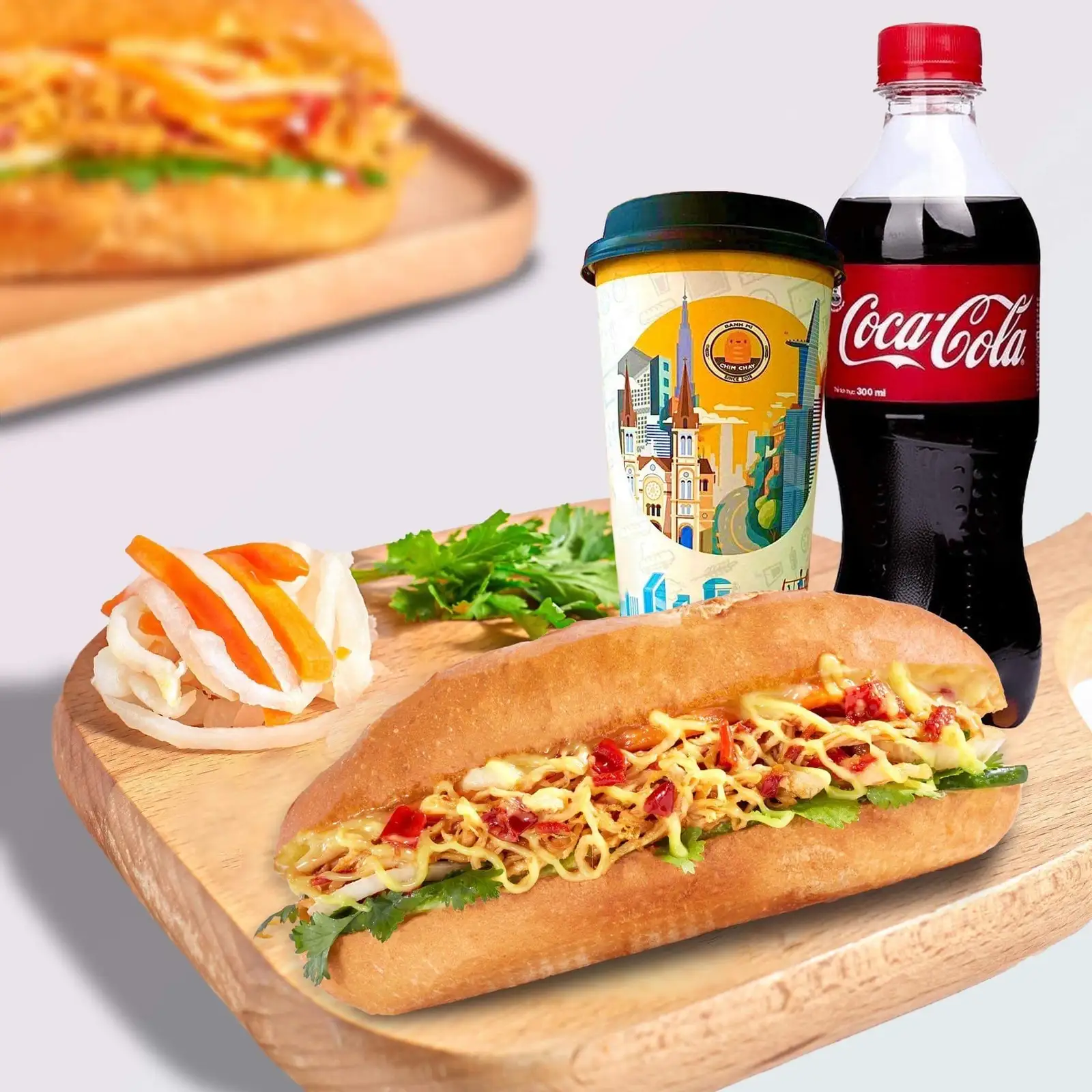 Combo bánh mì gà xé - ly đá - nước ngọt bất kỳ - 76.000 ₫ tại Bánh Mì Chim Chạy - Nguyễn Thị Minh Khai