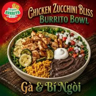 Chicken Zucchini Bliss Burrito Bowl | Gà & Bí Ngòi - 199.000 ₫ tại SAIGON BURRITO BAR - Ẩm Thực Mexico - Lê Văn Sỹ
