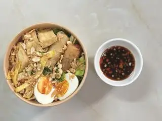 Hình ảnh Bún nước tương - trứng sợi, trứng lòng đào