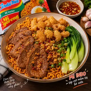 Hình ảnh Mì INDO tóp mỡ  bò sate mắm tỏi