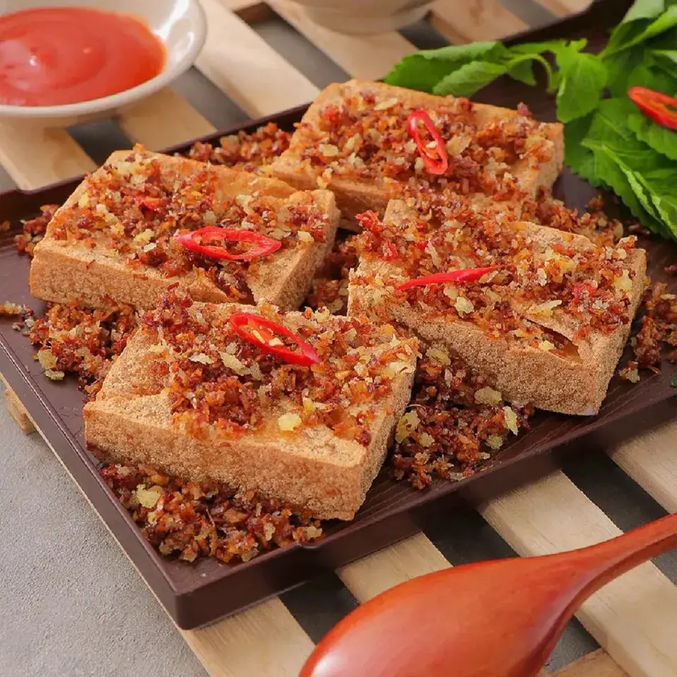 Cơm đậu hủ chiên xả - rau - 25.000 ₫ tại Quán Chay An Lạc - Đường Số 15