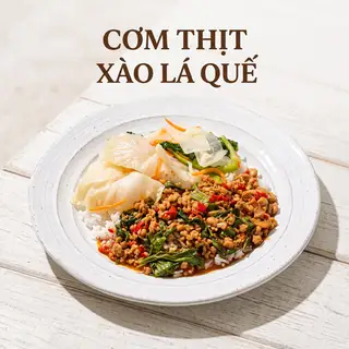 Hình ảnh Cơm Thịt Xào Lá Quế