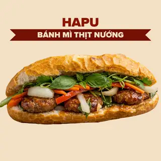 Hình ảnh Bánh mì thịt nướng sốt tỏi đen đặc biệt