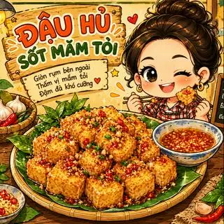Hình ảnh đậu hủ sốt mắm tỏi 