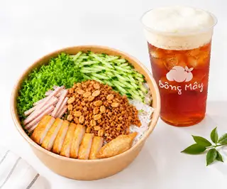 Hình ảnh Bún Nước Tương Chả Lụa Đậu Hũ Há Cao Tặng Trà Đá