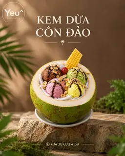 Hình ảnh Kem dừa sầu riêng