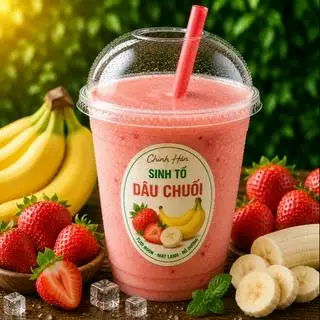 Sinh Tố Dâu + Chuối - 50.000 ₫ tại Chinh Hán - Nước Ép & Sinh Tố - Nguyễn Thị Minh Khai