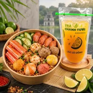 Hình ảnh CB Mì Trộn + Trà Chanh