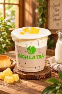 Hình ảnh Trà sữa kem trứng muối - pudding trứng