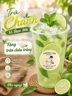 Hình ảnh Trà chanh bạc hà ( hết tặng trân châu trắng )