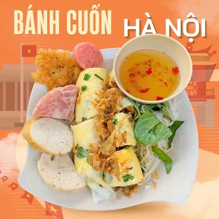 Hình ảnh Bánh cuốn trứng lớn đầy đủ