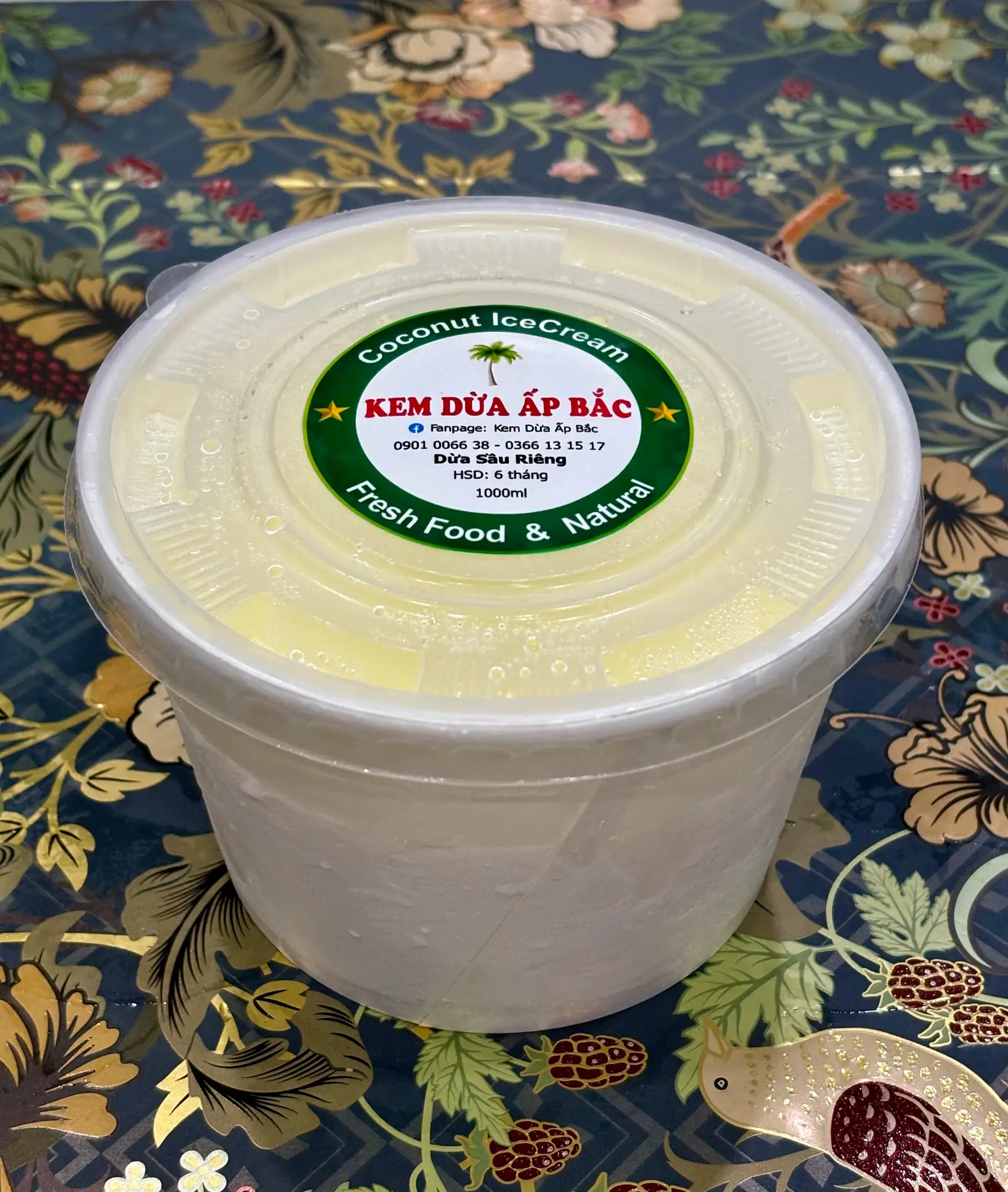 Kem Dừa Sầu Riêng 350g - 70.000 ₫ tại Kem Dừa Ấp Bắc - Tống Văn Hên