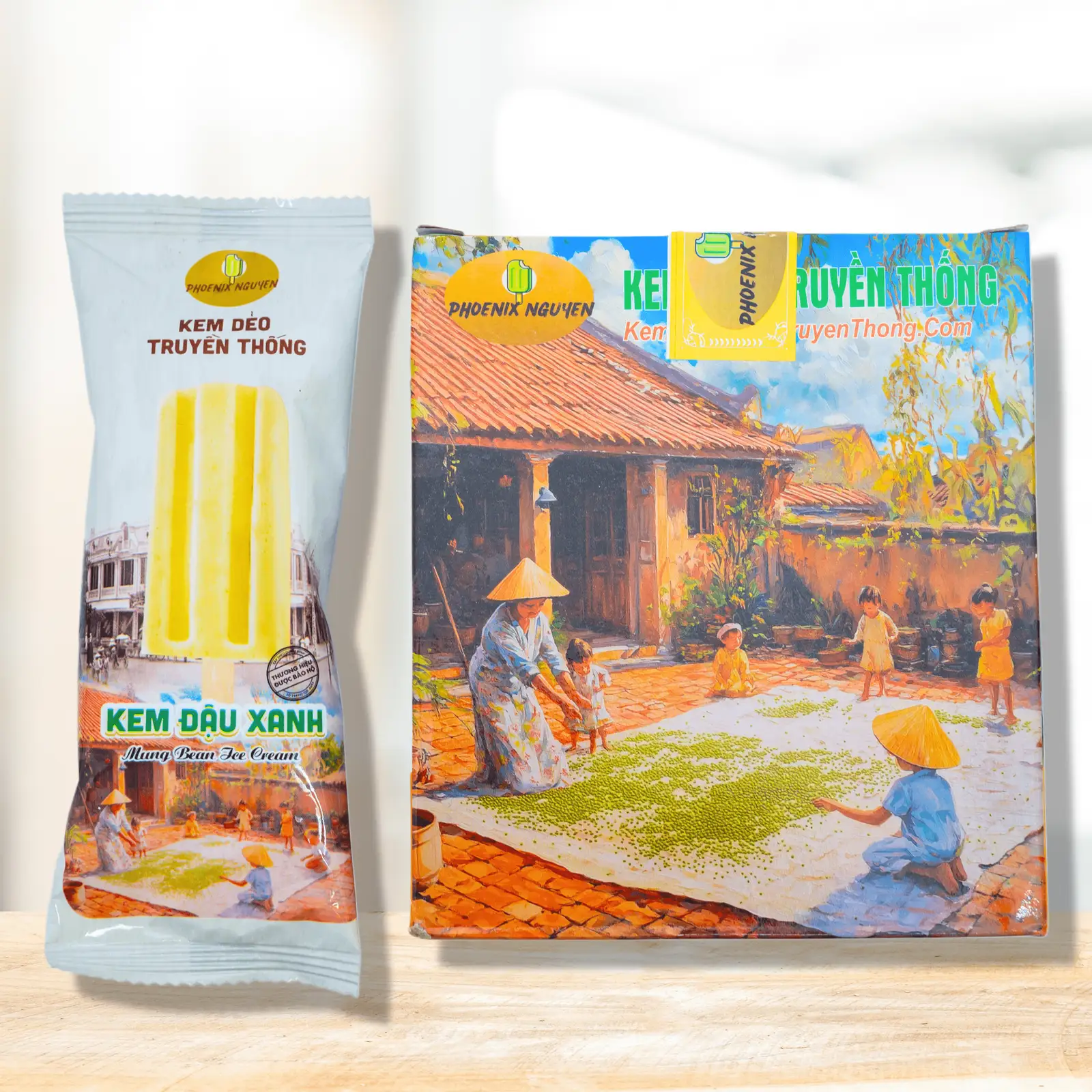 Kem Dẻo Đậu Xanh - Hộp 10 cây - 90.000 ₫ tại Kem Dẻo Truyền Thống Tràng Tiền - Huỳnh Văn Bánh