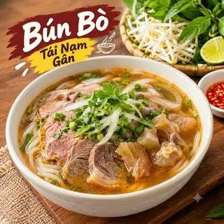 Hình ảnh Bún bò tái nạm gân