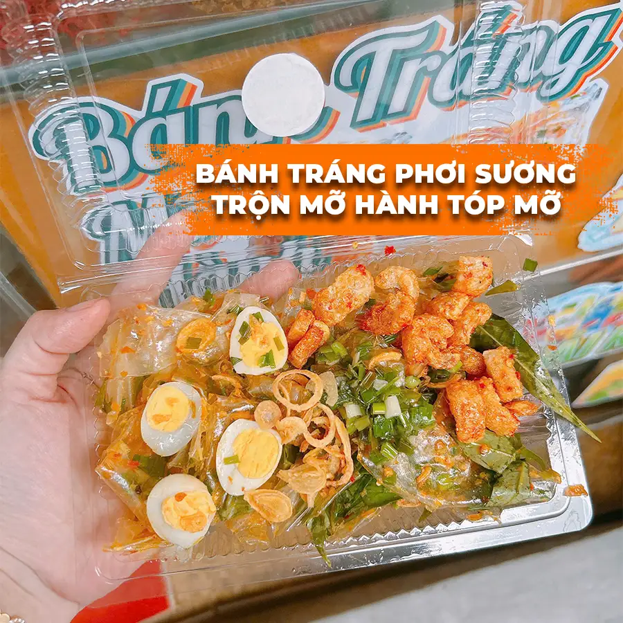 Bánh Tráng Phơi Sương Trộn Mỡ Hành Tóp Mỡ - 37.000 ₫ tại Ăn Vặt Sutin - Bánh Tráng Trộn, Tré Trộn & Trà Trái Cây - Lê Văn Quới